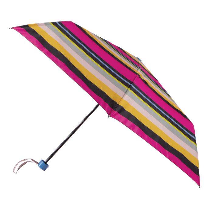 totes ECO-BRELLA® Supermini Magenta Block Stripe Print Umbrella (3 Section) Extra Image 1